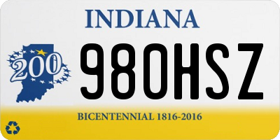 IN license plate 980HSZ