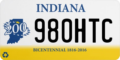 IN license plate 980HTC
