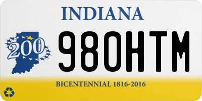 IN license plate 980HTM