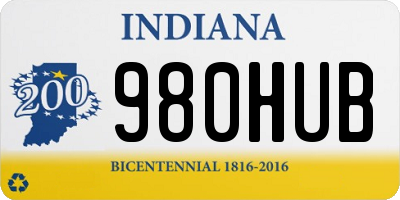 IN license plate 980HUB