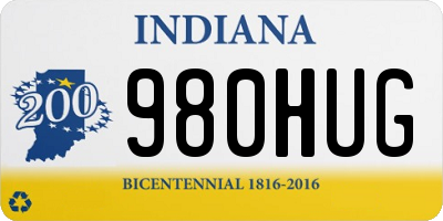 IN license plate 980HUG