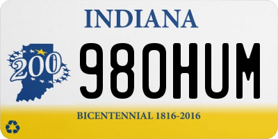 IN license plate 980HUM