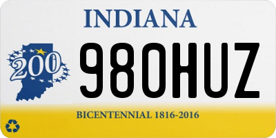 IN license plate 980HUZ