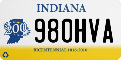 IN license plate 980HVA