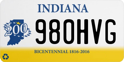 IN license plate 980HVG