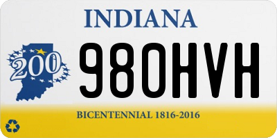 IN license plate 980HVH