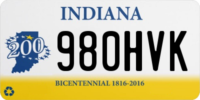 IN license plate 980HVK