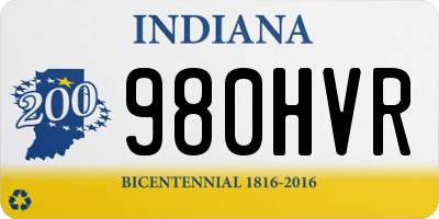 IN license plate 980HVR