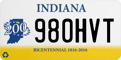 IN license plate 980HVT