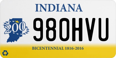 IN license plate 980HVU