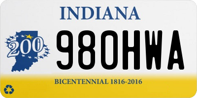 IN license plate 980HWA