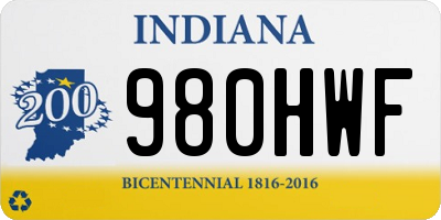 IN license plate 980HWF
