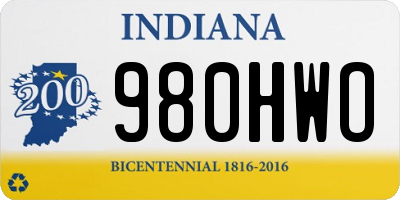 IN license plate 980HWO