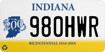 IN license plate 980HWR