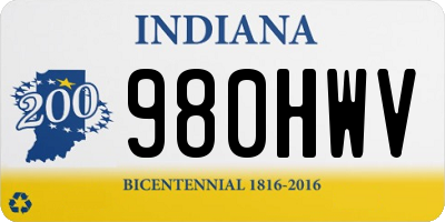 IN license plate 980HWV