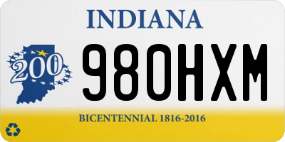 IN license plate 980HXM