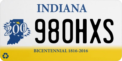 IN license plate 980HXS