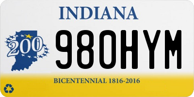 IN license plate 980HYM