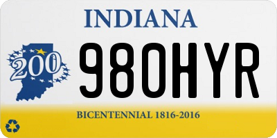 IN license plate 980HYR