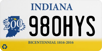 IN license plate 980HYS