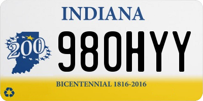 IN license plate 980HYY