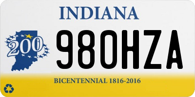 IN license plate 980HZA