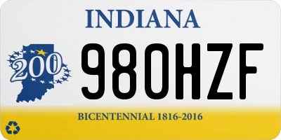 IN license plate 980HZF
