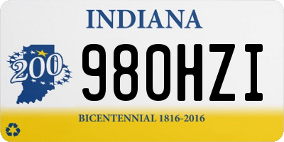 IN license plate 980HZI