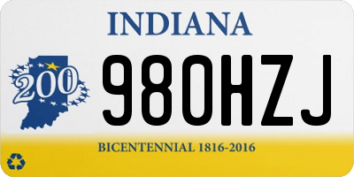 IN license plate 980HZJ