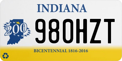 IN license plate 980HZT