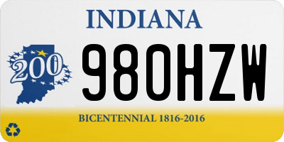 IN license plate 980HZW