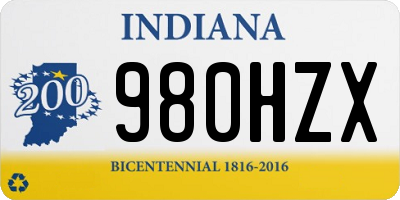 IN license plate 980HZX