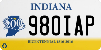 IN license plate 980IAP