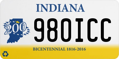 IN license plate 980ICC