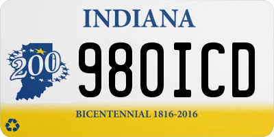 IN license plate 980ICD