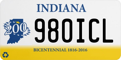 IN license plate 980ICL