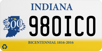 IN license plate 980ICO