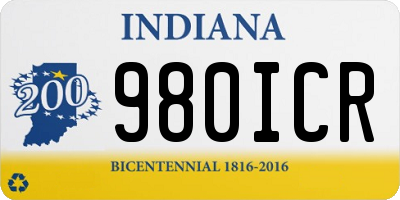 IN license plate 980ICR
