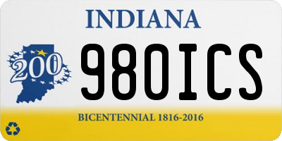 IN license plate 980ICS