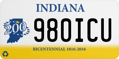 IN license plate 980ICU