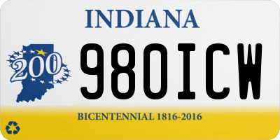 IN license plate 980ICW