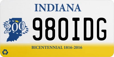 IN license plate 980IDG