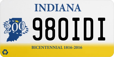 IN license plate 980IDI