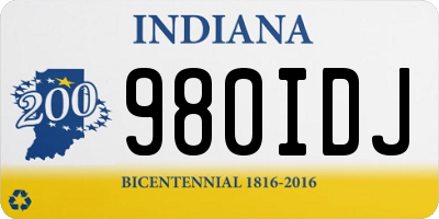 IN license plate 980IDJ