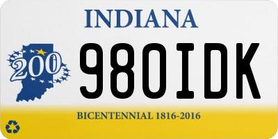 IN license plate 980IDK
