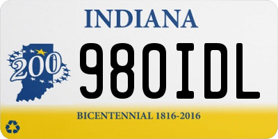 IN license plate 980IDL