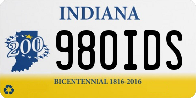 IN license plate 980IDS