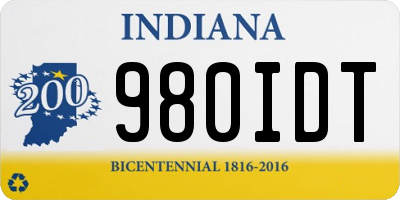 IN license plate 980IDT