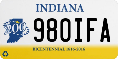 IN license plate 980IFA