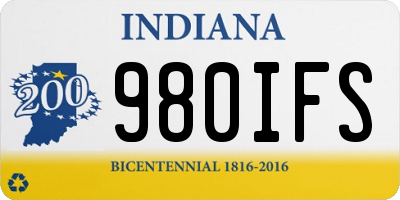 IN license plate 980IFS